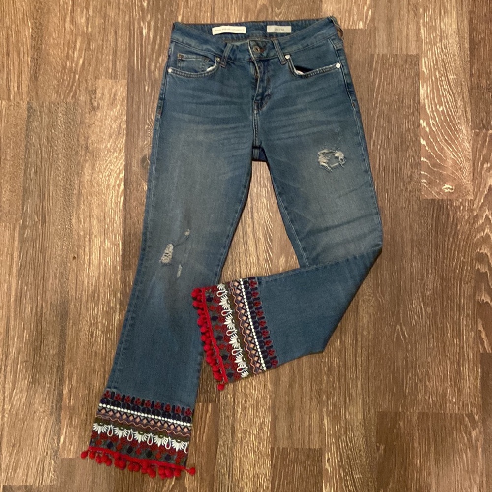 •ANTHROPOLOGIE• pilcro and the letterpress embellished denim - Picture 4 of 8